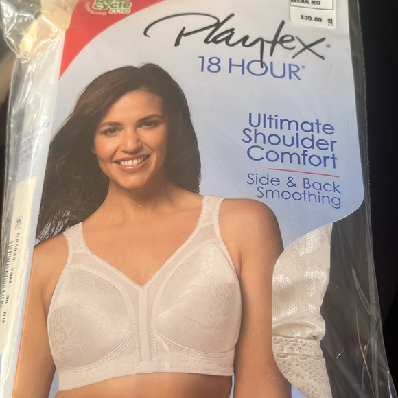 PLAYTEX 18 HOUR ULTIMATE SHOULDER COMFORT 36DD BRA NATURAL BEIGE NIP - Picture 1 of 6